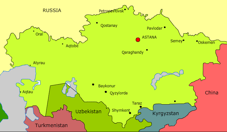 map of Kazakhstan